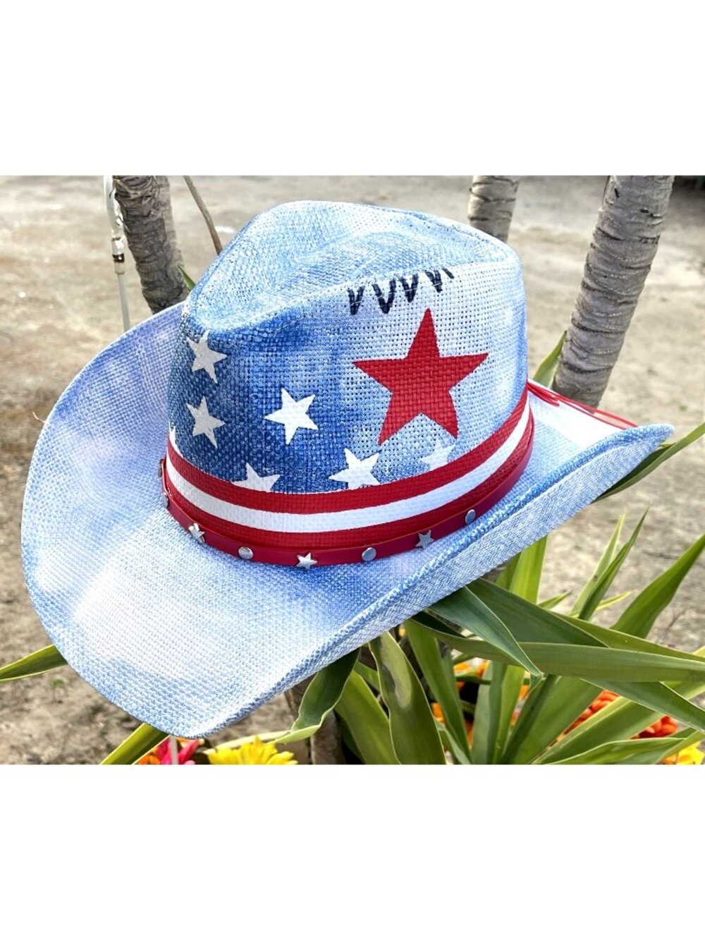 NEW Mirmaru Star Band Patriotic Stars Red White Blue Western Cowboy Hat July 4th